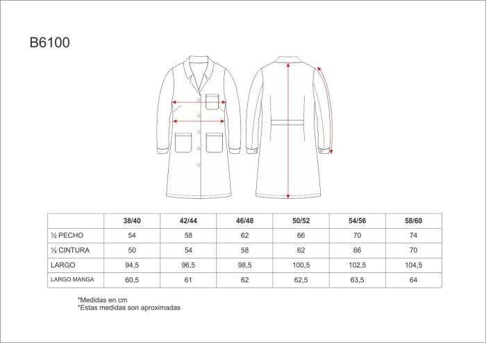 Camice medico lungo da donna B6100 Bianco