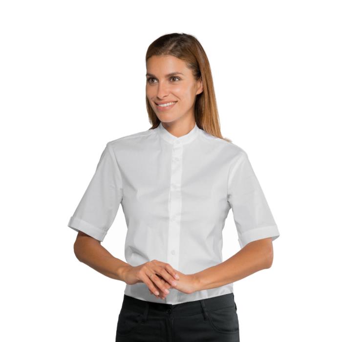 Camicia unisex Detroit Bianco | Stretch | Manica Corta