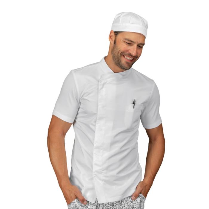 Casacca unisex manica corta Franklin bianco