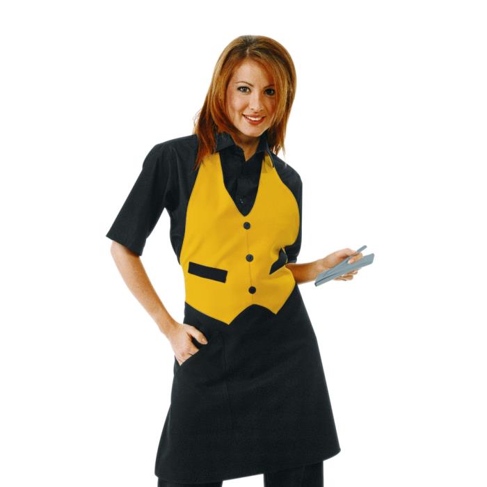 Grembiule unisex Garcon Nero + Giallo