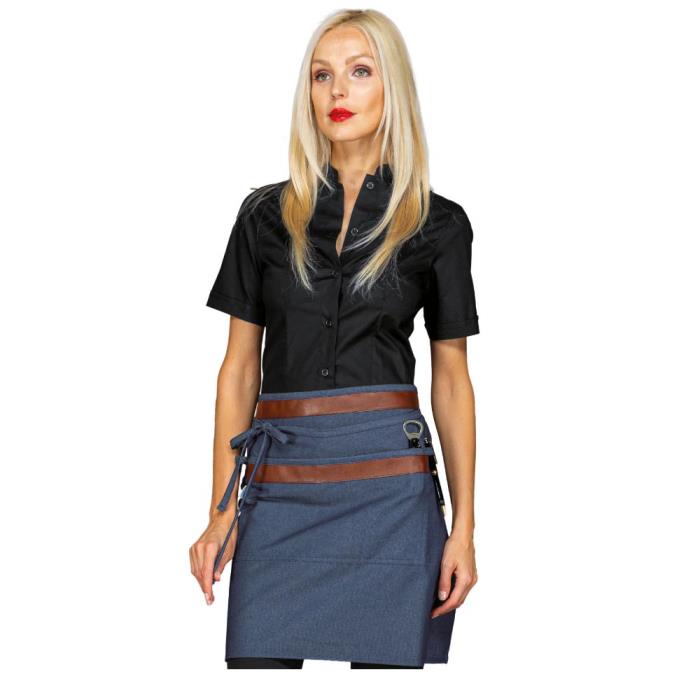 Grembiule unisex Leonida con tasca centrale jeans