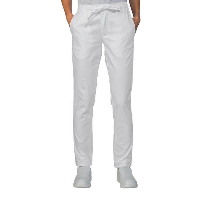 Pantalone unisex Slim Zip Bianco