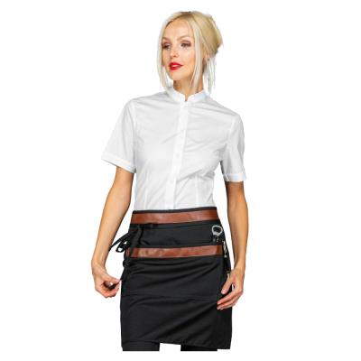Grembiule unisex Leonida con tasca centrale nero cuoio